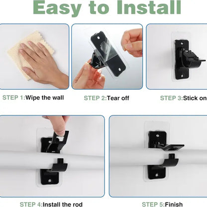 6-Pack No-Drill Curtain Rod Brackets