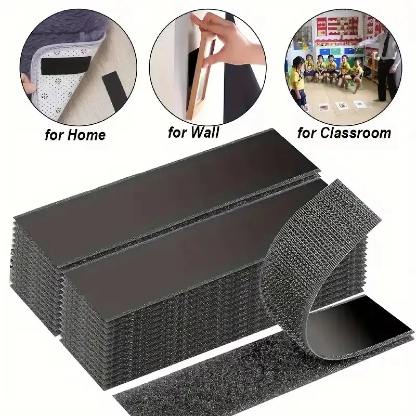 Heavy Duty Double-Sided Hook-and-Loop Tape – Waterproof, Self-Adhesive, for Home & Office