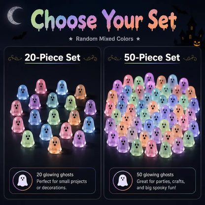 Glow-in-the-Dark Ghost Beads for Halloween Crafts – 20 or 50 Pieces