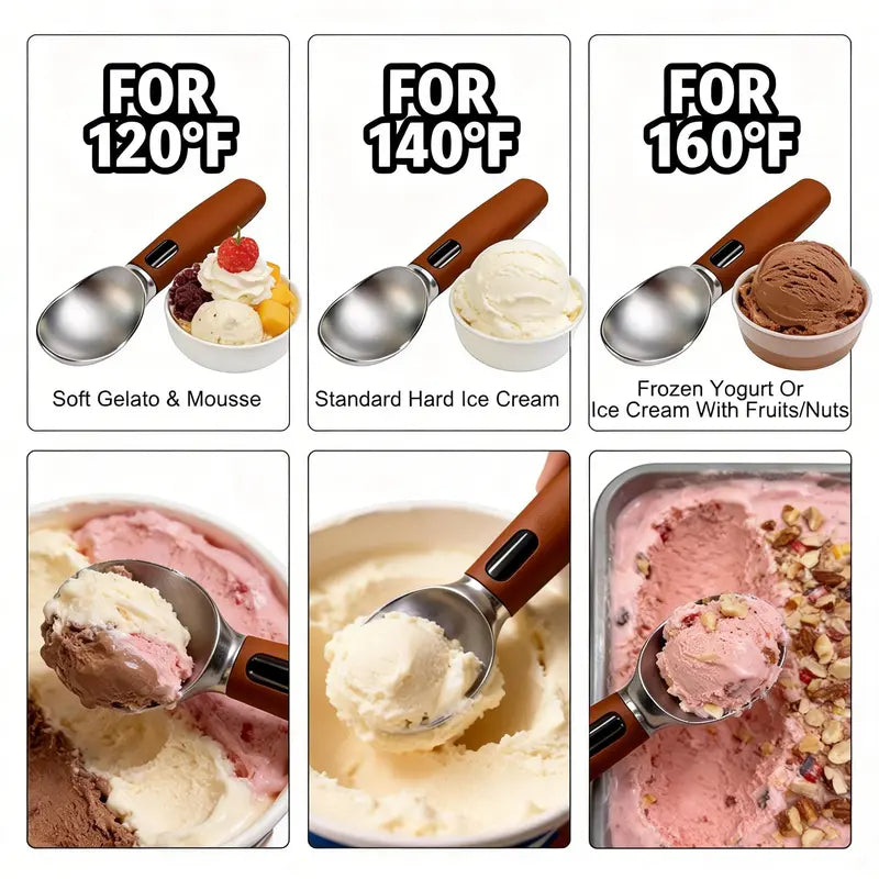 Heated Ice Cream Scoop with LED Display