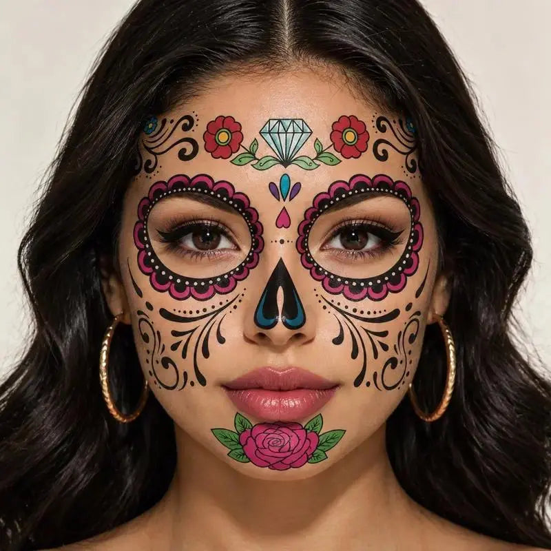 Day of the Dead Temporary Face Tattoos