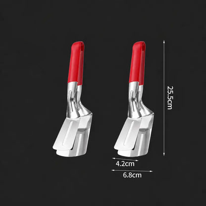 Multi-Functional Stainless Steel Steak Spatula Clamp, Kitchen Cooking Tongs for Fried Steak