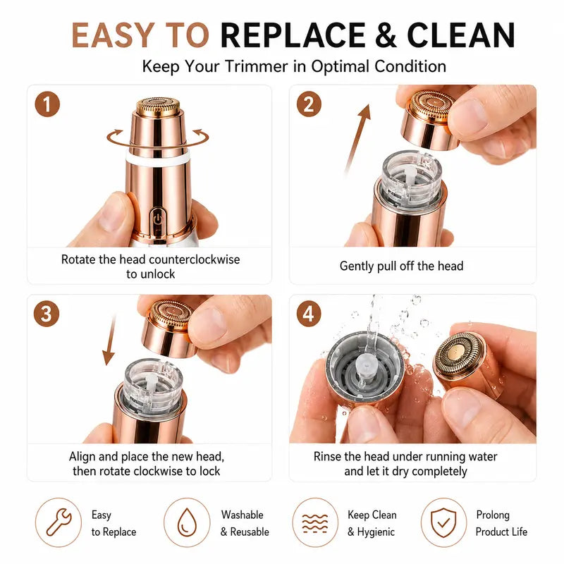 2-in-1 Facial Hair Remover & Nose Hair Trimmer – Battery-Powered, Portable Grooming Kit