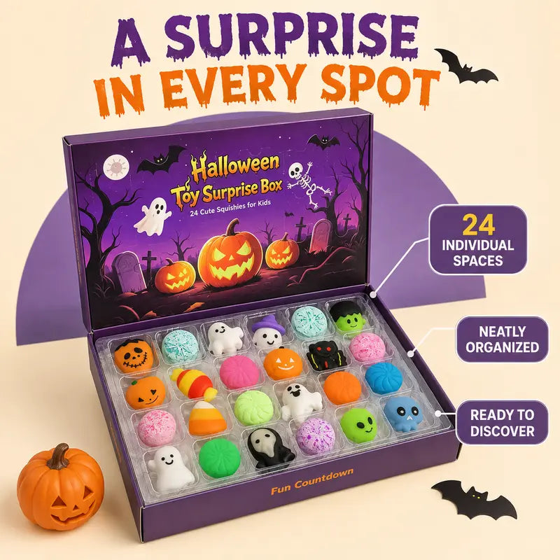 24-Piece Halloween Squishy Countdown Surprise Box