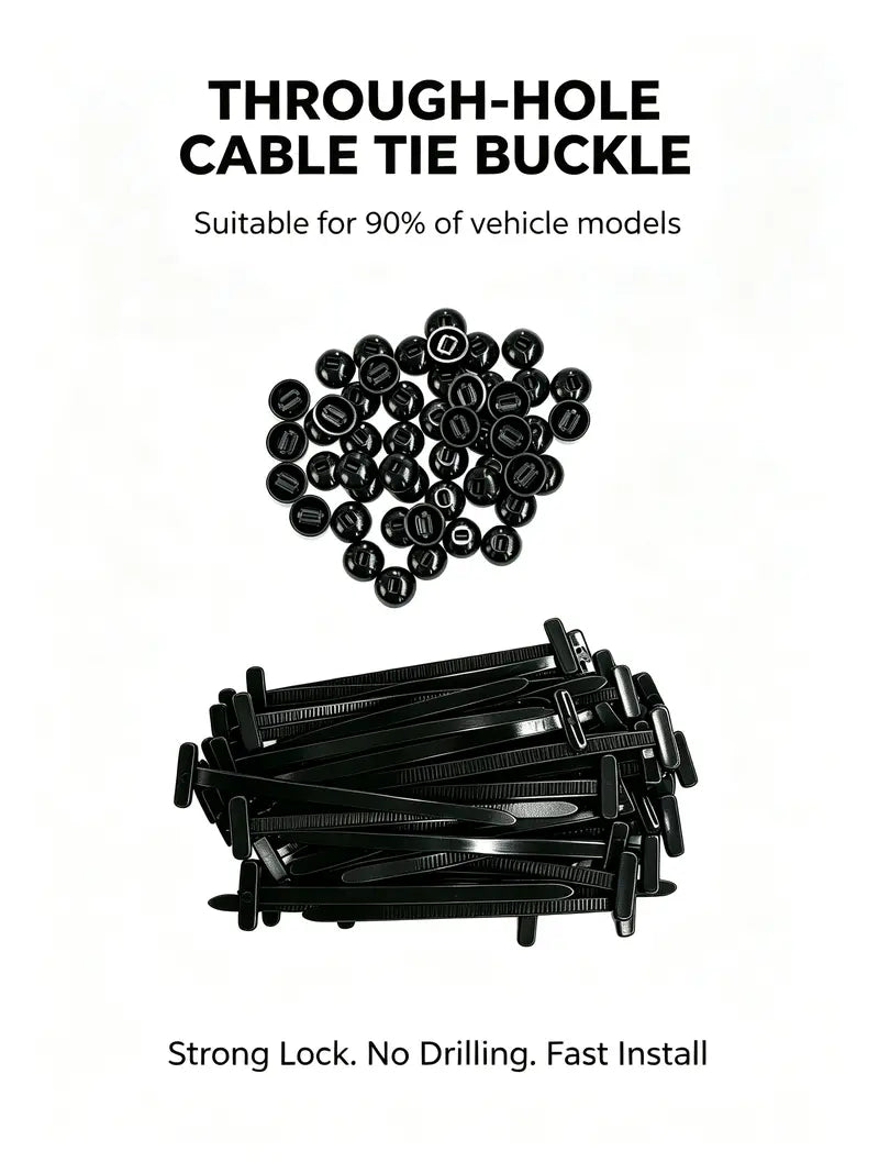 Piece Universal Nylon Cable-Tie Mounting Buckle Set