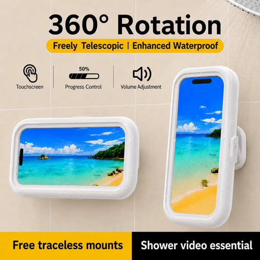360° Rotating Shower Phone Holder with 4 Wall Mounts