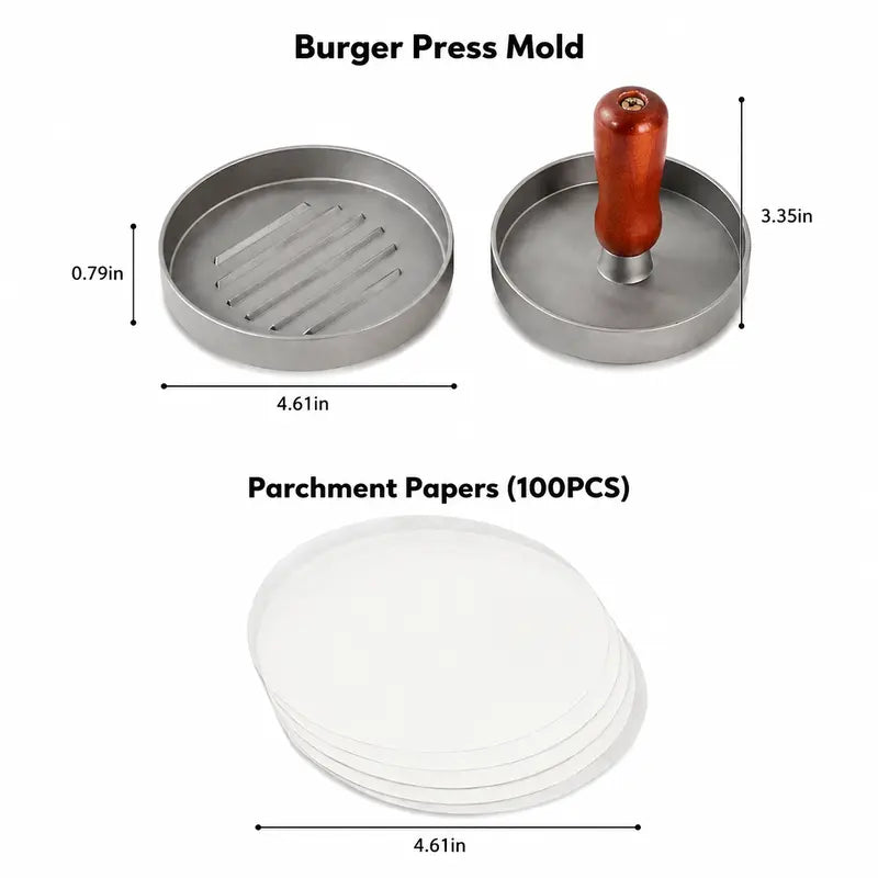 Stainless Steel Burger Press