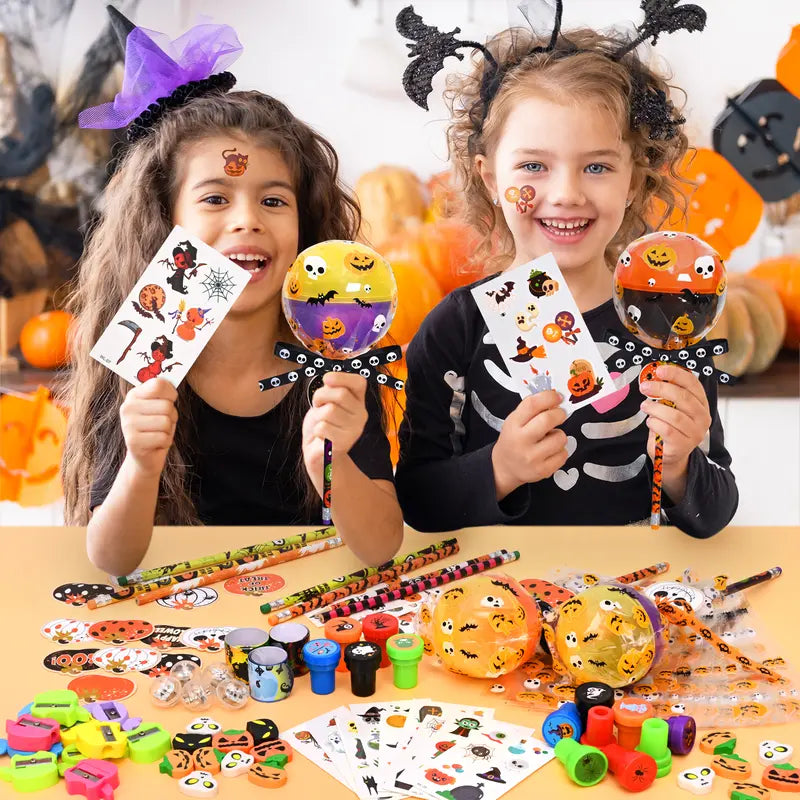 Halloween Multicolor Light-Up Lollipop Stationery Gift Set – 24-Pack, Card + Gift in 1