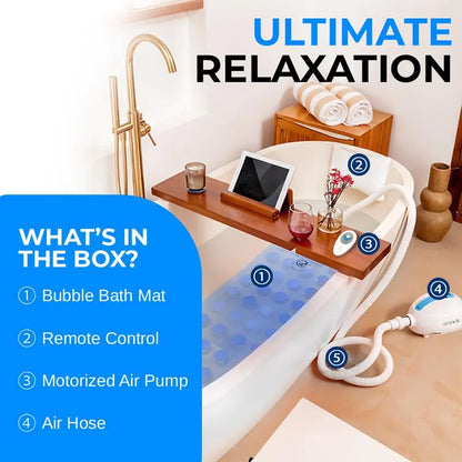 Bubble Bath Massage Mat with Air Pump &amp; Remote Control