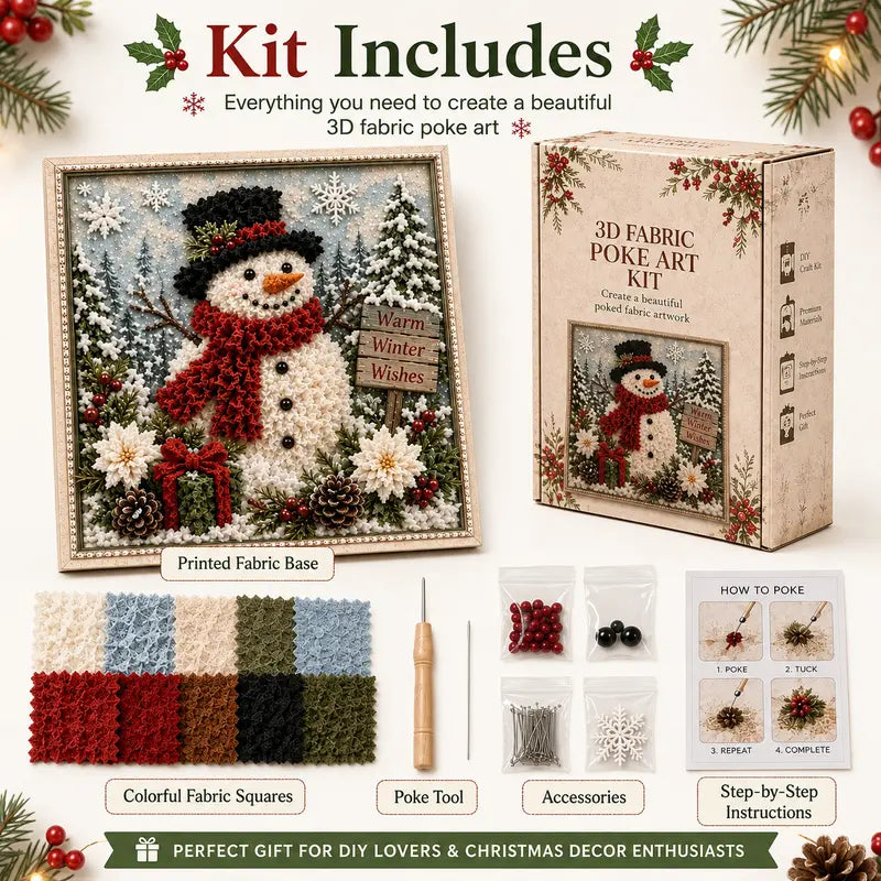 3D Christmas Poke Art Kit – DIY Holiday Wall Hanging Decoration