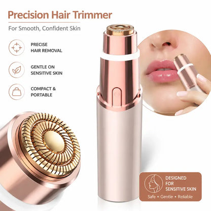 2-in-1 Facial Hair Remover & Nose Hair Trimmer – Battery-Powered, Portable Grooming Kit
