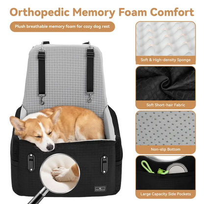 Dog Car Booster Seat with Patented Safety Buckles