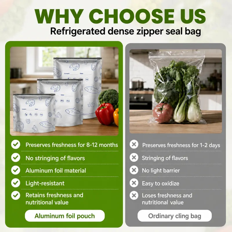 Reusable Stand-Up Food Storage Bags with Labels & Zip Locks