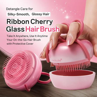 [NEW]Ribbon Cherry Glass Hair Brush