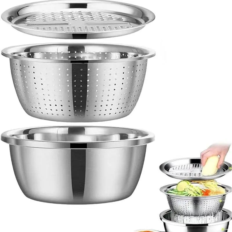 Multifunctional cutting machine,3-In-1 Stainless Steel Multi-Functional Strainer Set