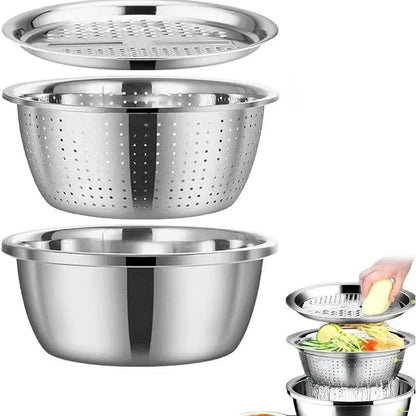 Multifunctional cutting machine,3-In-1 Stainless Steel Multi-Functional Strainer Set