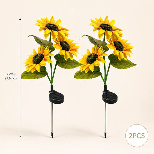 LED Solar Sunflower Garden Stake Lights