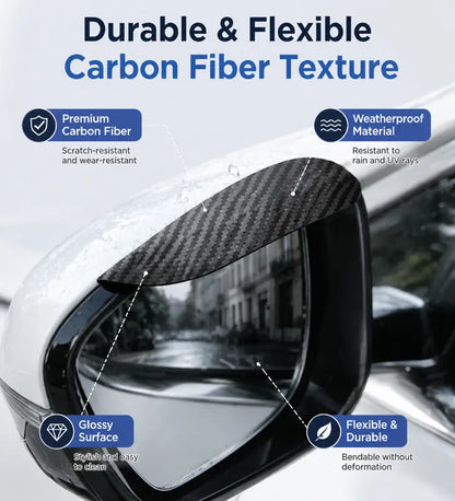 Waterproof Carbon Fiber Auto Exterior Side Mirror Rain Guards