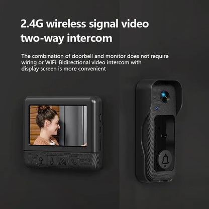 Wireless Doorbell Camera，No WiFi Video Doorbell with Screen