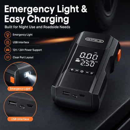 Portable Smart Tire Inflator with LED Light