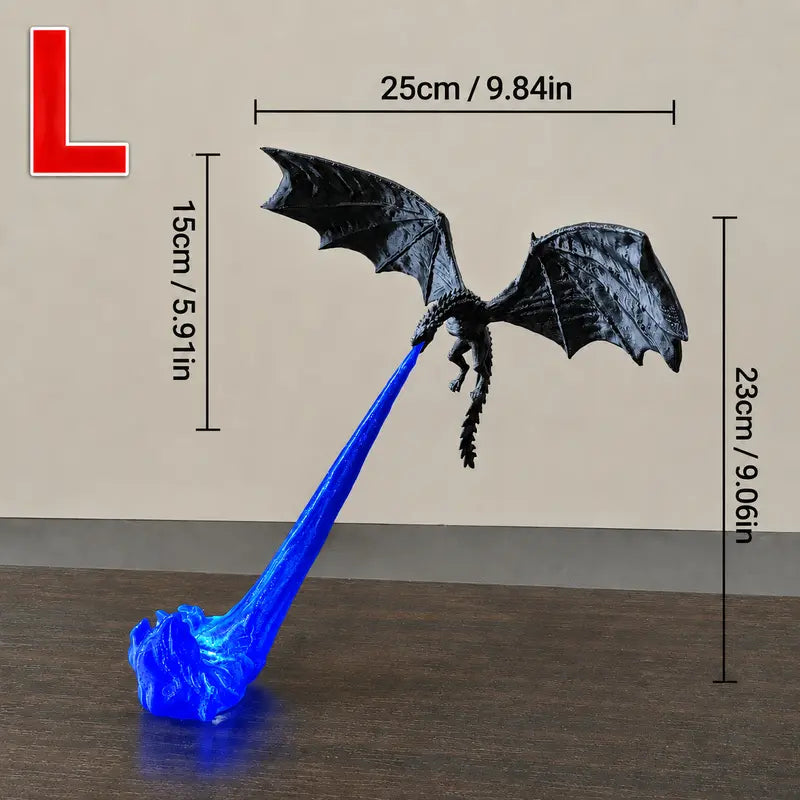 3D Printed Dragon Book Nook Light | Fire-Breathing Bookshelf Decor