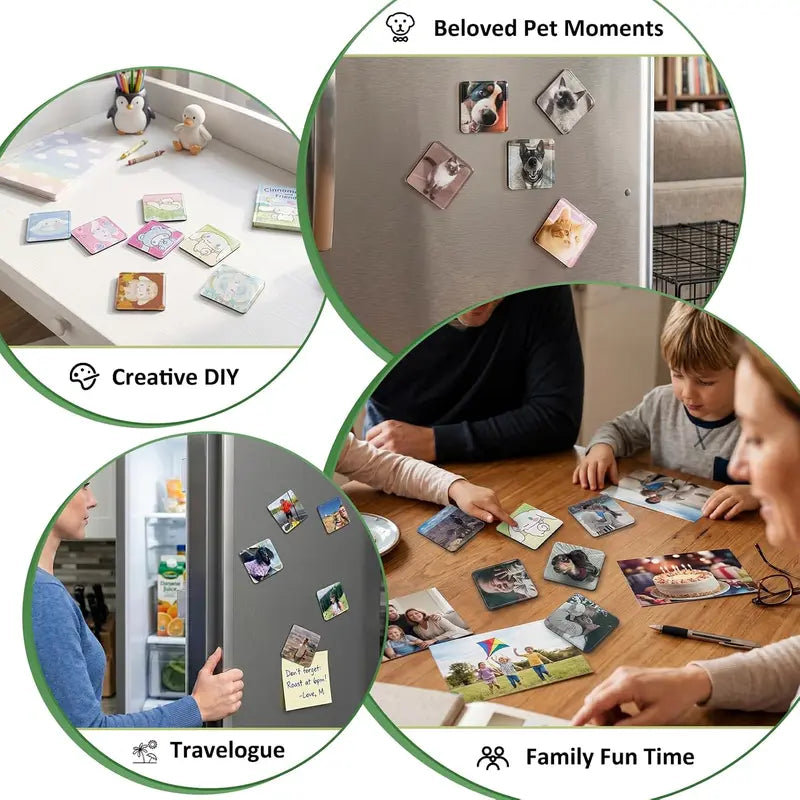 2×2″ Clear Acrylic Magnetic Photo Frames – DIY Memory Keepsake, 10/20/30 Pack