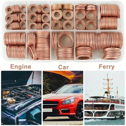 200-Piece Automotive Copper Sealing Washers Kit