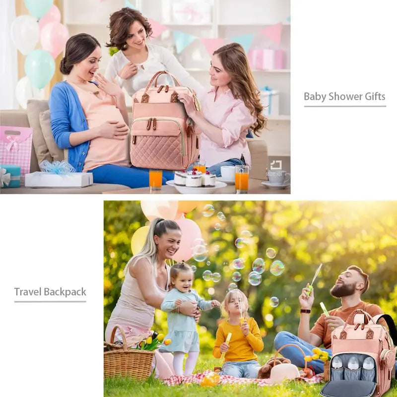 Multifunctional Diaper Backpack with USB Charging Port