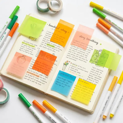 Transparent Pull-Out Glitter Sticky Notes (12 Boxes, 960 Total)