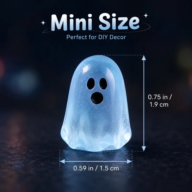 Glow-in-the-Dark Ghost Beads for Halloween Crafts – 20 or 50 Pieces