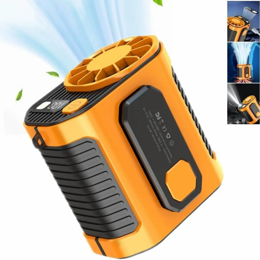 5000mAh Waist Fan with Power Bank & LED
