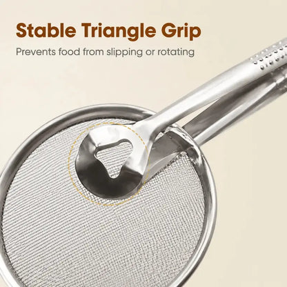 2-in-1 Stainless Steel Mesh Strainer Tongs