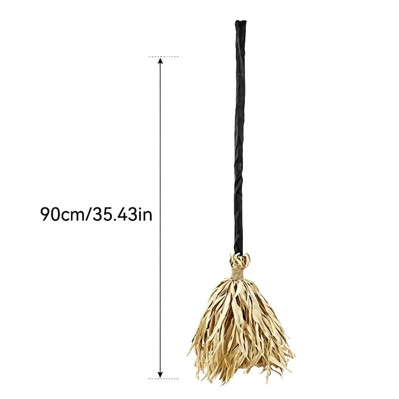 LED Light-Up Motion-Activated Musical Witch Broom Halloween Decoration