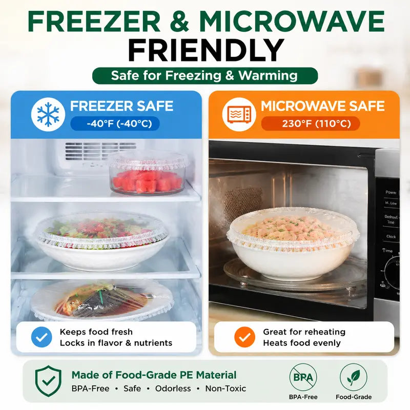 Stretchable Food Storage Covers for Bowls, Plates, and Leftovers