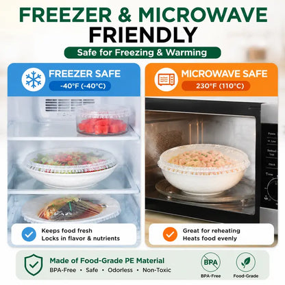 Stretchable Food Storage Covers for Bowls, Plates, and Leftovers