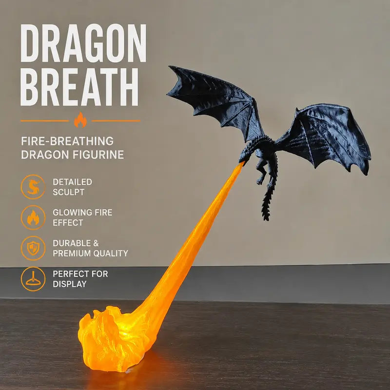 3D Printed Dragon Book Nook Light | Fire-Breathing Bookshelf Decor