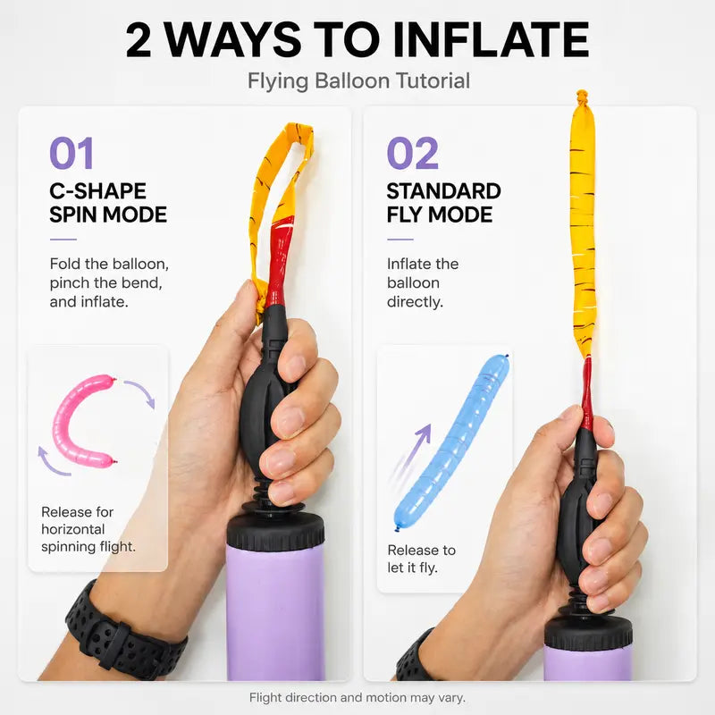 Rocket Balloons Flying Balloon Set with Hand Pump