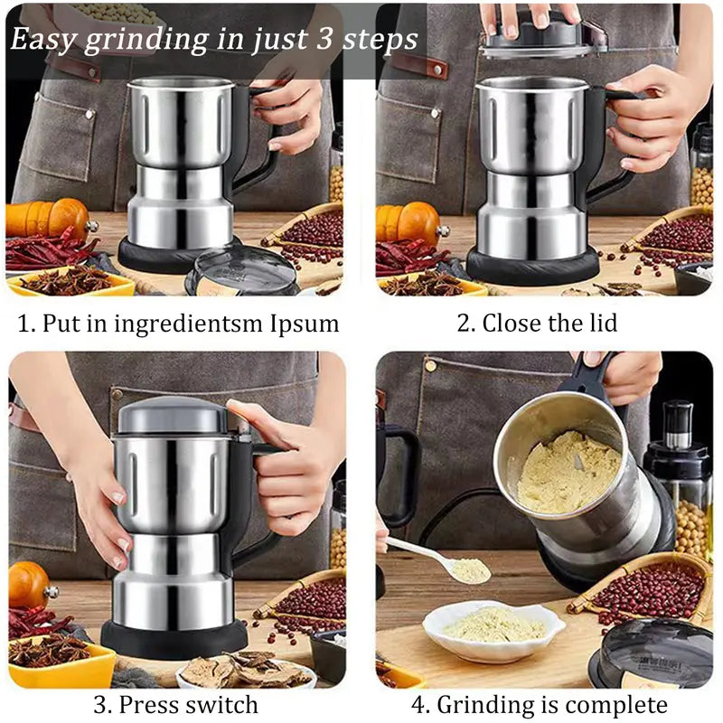 Multi-Function Stainless Steel Coffee & Grain Grinder