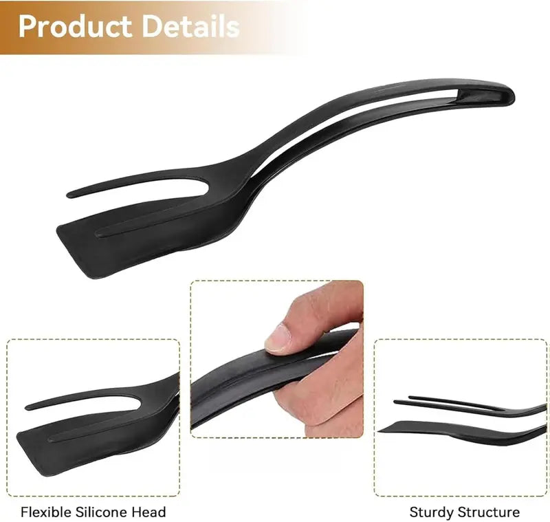 2-in-1 Grip & Flip Spatula Tongs