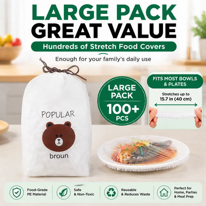 Stretchable Food Storage Covers for Bowls, Plates, and Leftovers