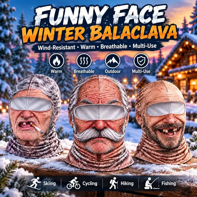 Funny Old Man Face Balaclava Mask