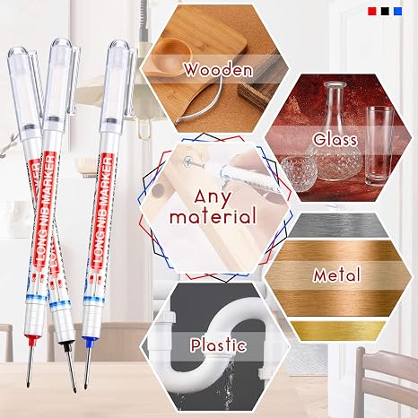 Long Handled Markers with 1.5mm Long Nibs for Deep Hole Marking