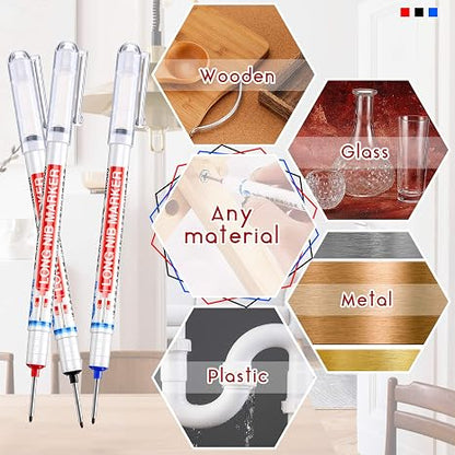 Long Handled Markers with 1.5mm Long Nibs for Deep Hole Marking