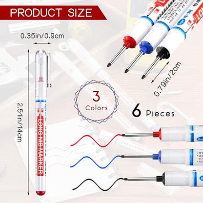 Long Handled Markers with 1.5mm Long Nibs for Deep Hole Marking