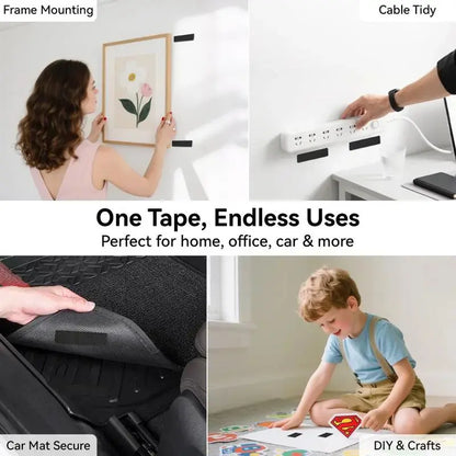 Heavy Duty Double-Sided Hook-and-Loop Tape – Waterproof, Self-Adhesive, for Home & Office