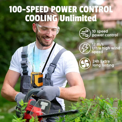 5000mAh Waist Fan with Power Bank & LED