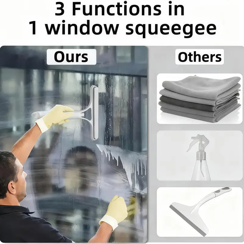 3-in-1 Spray Glass Cleaner Squeegee