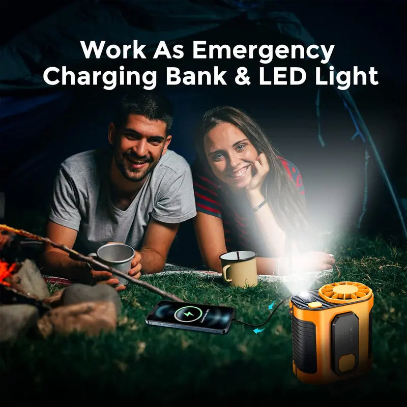 5000mAh Waist Fan with Power Bank & LED