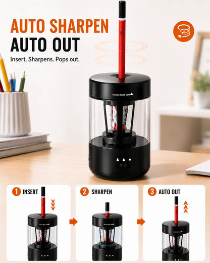 Fully Automatic Rechargeable Electric Pencil Sharpener for 6-8mm Pencils