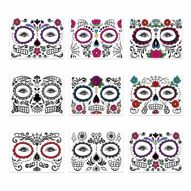 Day of the Dead Temporary Face Tattoos